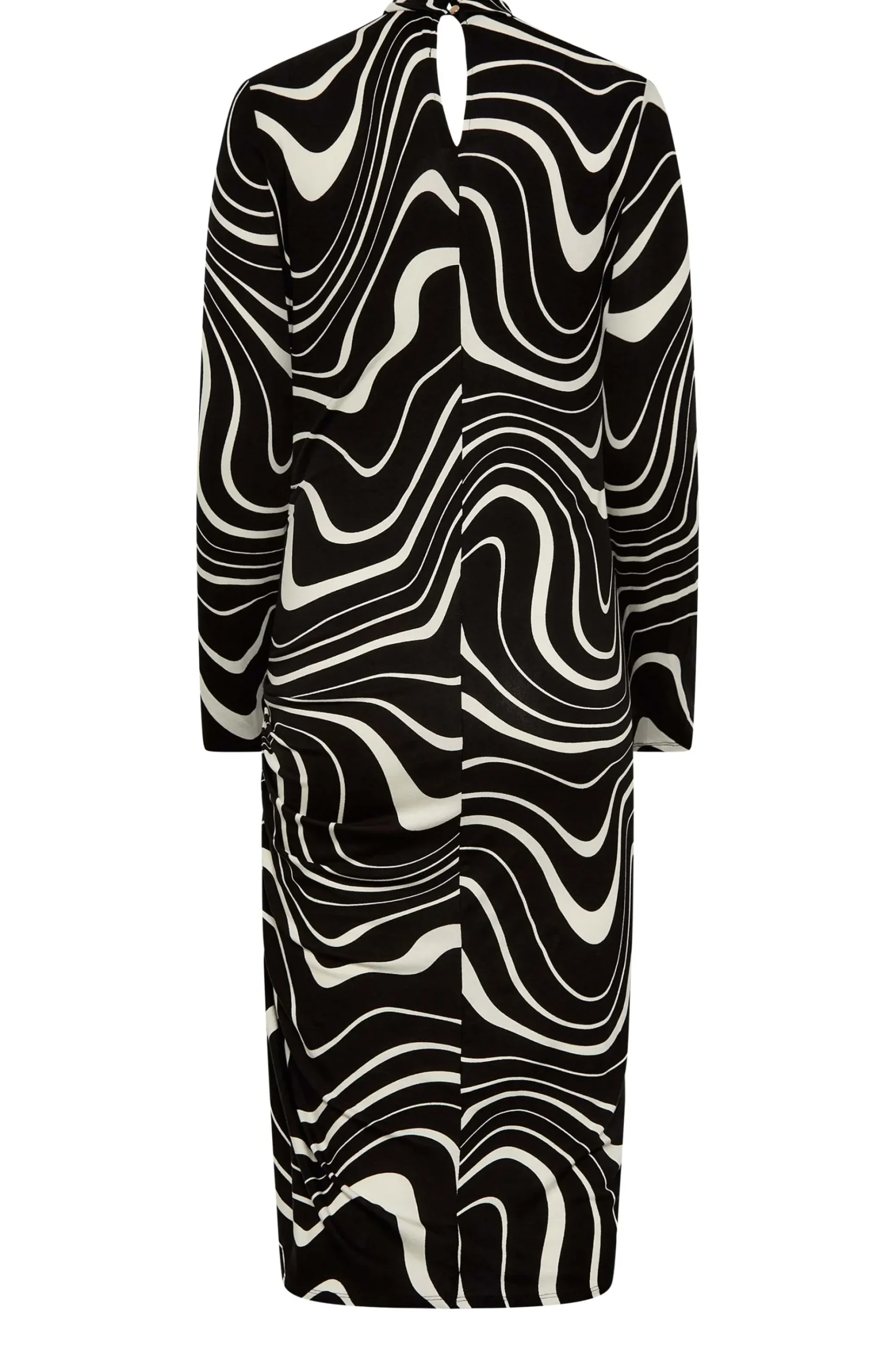 M&Co Womens M&Co Black Swirl Ruched Side Midi Dress