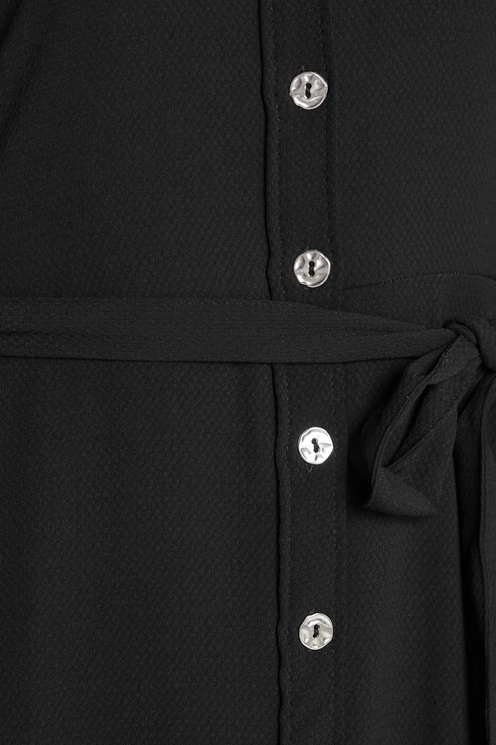 M&Co Womens M&Co Black Textured Black Shirt Dress