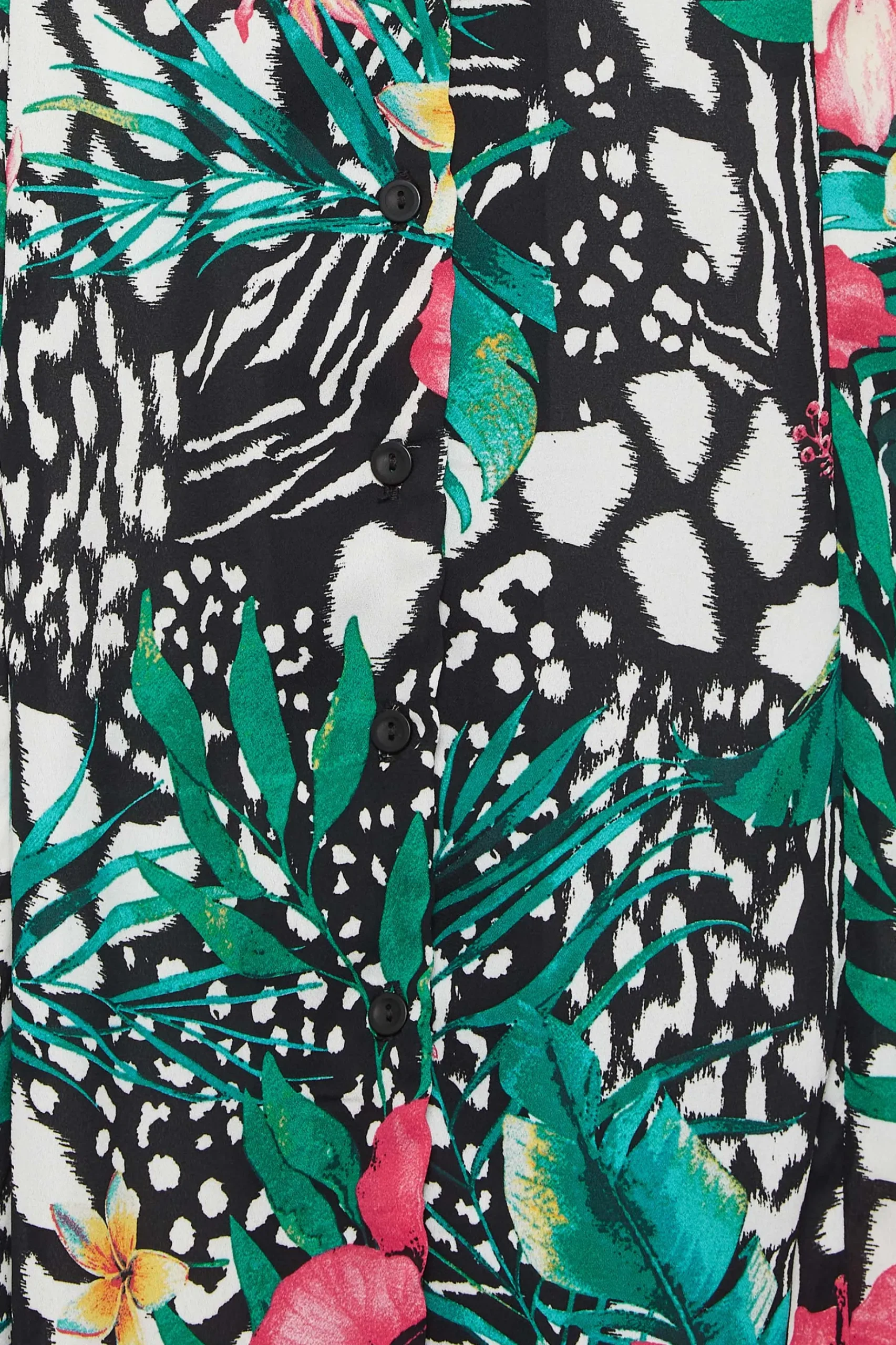 M&Co Womens M&Co Black Tropical Mixed Print Midi Tea Dress