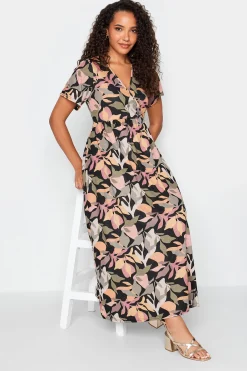 M&Co Womens M&Co Black Tropical Print Maxi Dress
