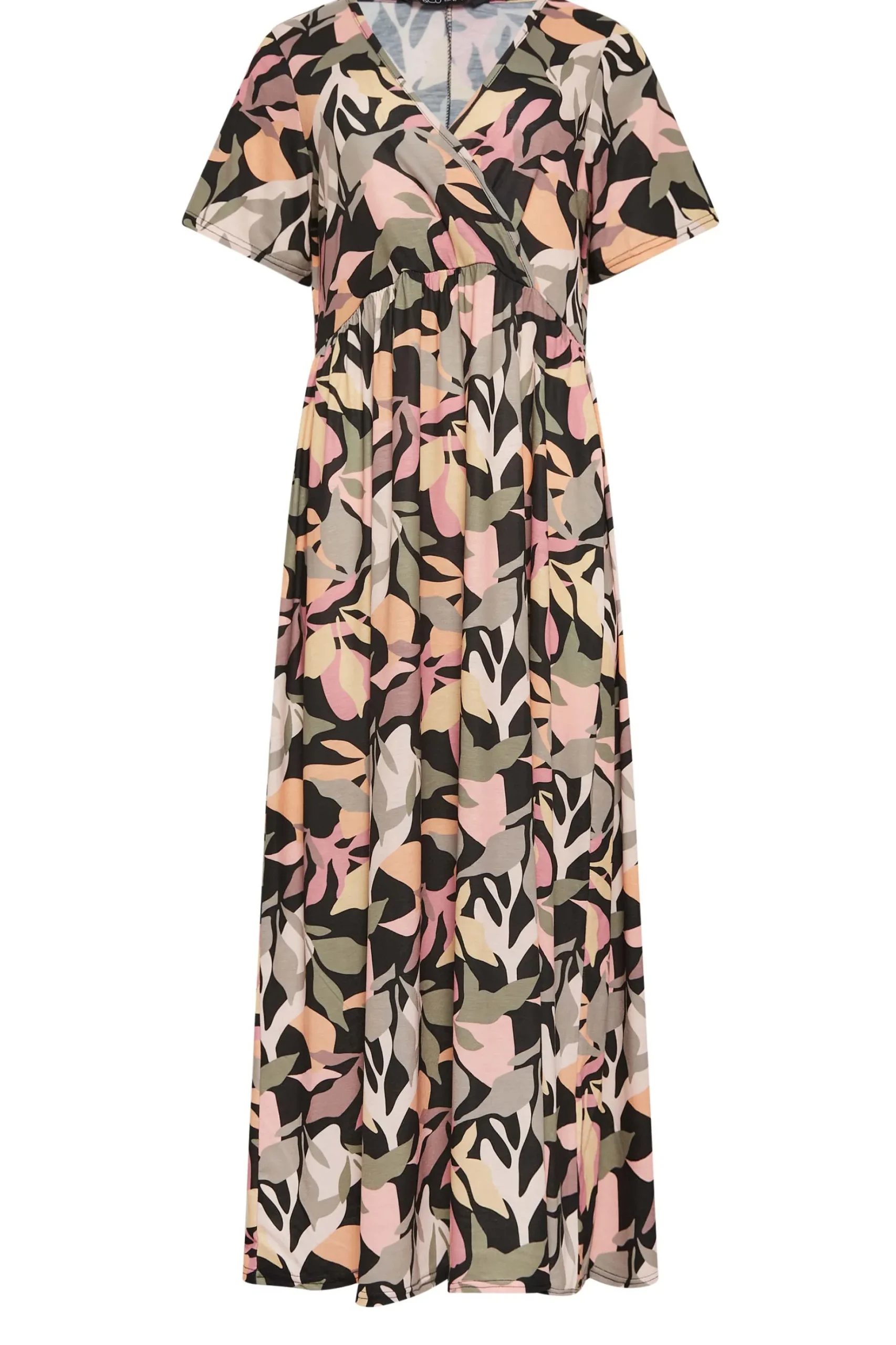 M&Co Womens M&Co Black Tropical Print Maxi Dress