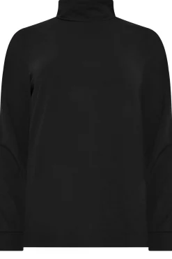 M&Co Womens M&Co Black Turtle Neck Long Sleeve Cotton Blend Top