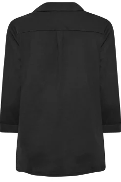 M&Co Womens M&Co Black V-Neck Half Placket Shirt