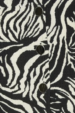 M&Co Womens M&Co Black Zebra Print Button Through Midaxi Dress