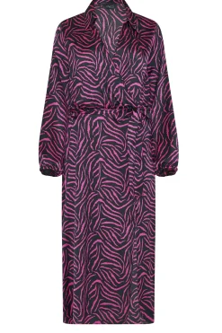 M&Co Womens M&Co Black Zebra Print Tie Belt Wrap Dress