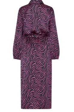 M&Co Womens M&Co Black Zebra Print Tie Belt Wrap Dress