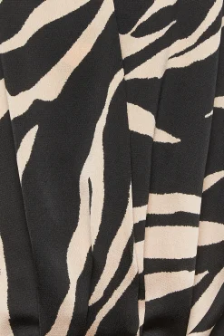 M&Co Womens M&Co Black Zebra Print Wrap Front Blouse