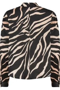 M&Co Womens M&Co Black Zebra Print Wrap Front Blouse