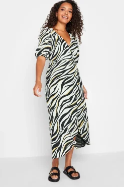 M&Co Womens M&Co Black Zebra Print Wrap Dress