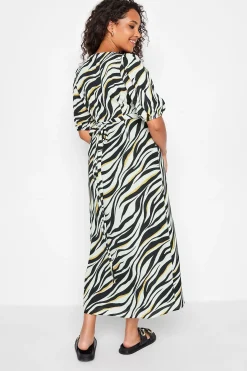 M&Co Womens M&Co Black Zebra Print Wrap Dress