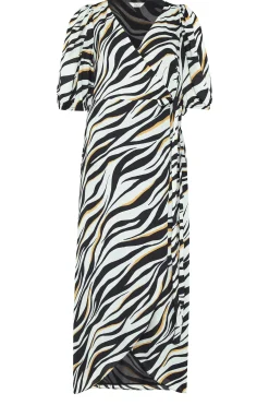 M&Co Womens M&Co Black Zebra Print Wrap Dress