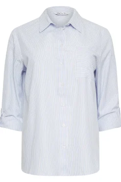 M&Co Womens M&Co Blue & White Striped Shirt