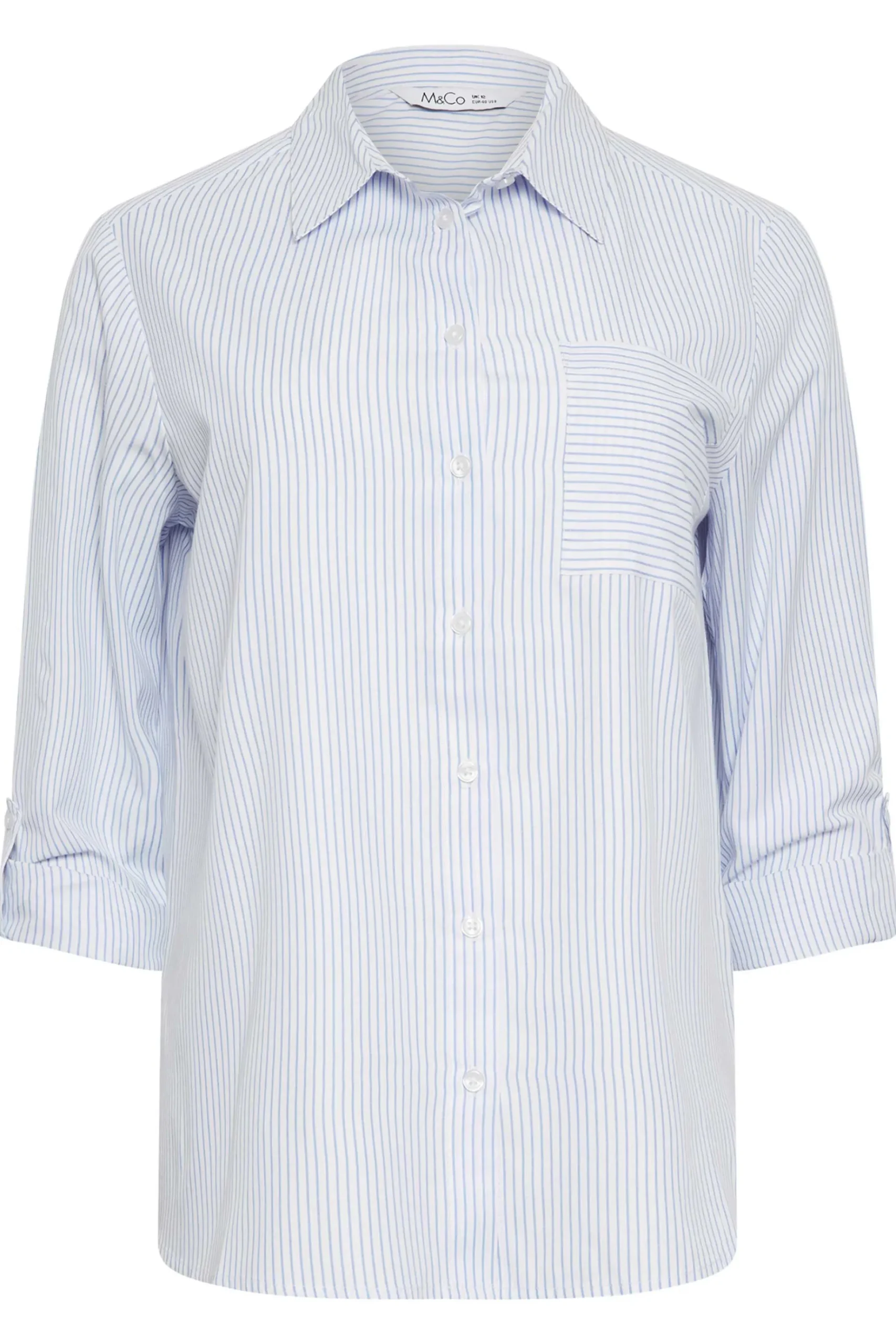 M&Co Womens M&Co Blue & White Striped Shirt