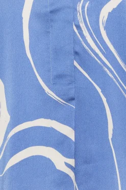 M&Co Womens M&Co Blue Abstract Print 3/4 Sleeve Blouse