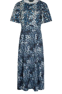 M&Co Womens M&Co Blue Animal Print Midi Dress