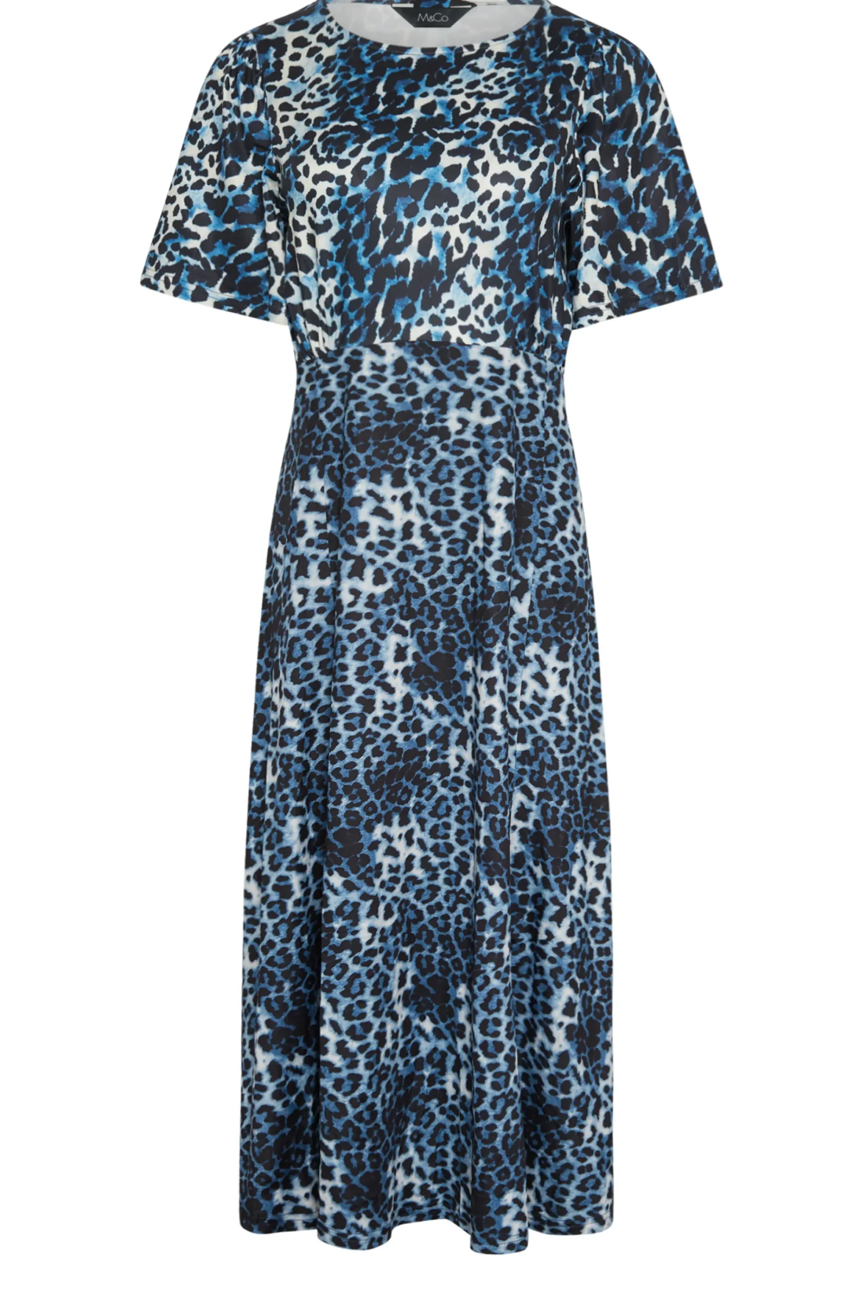 M&Co Womens M&Co Blue Animal Print Midi Dress