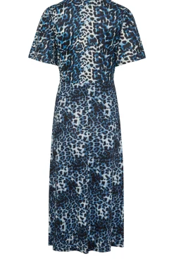 M&Co Womens M&Co Blue Animal Print Midi Dress