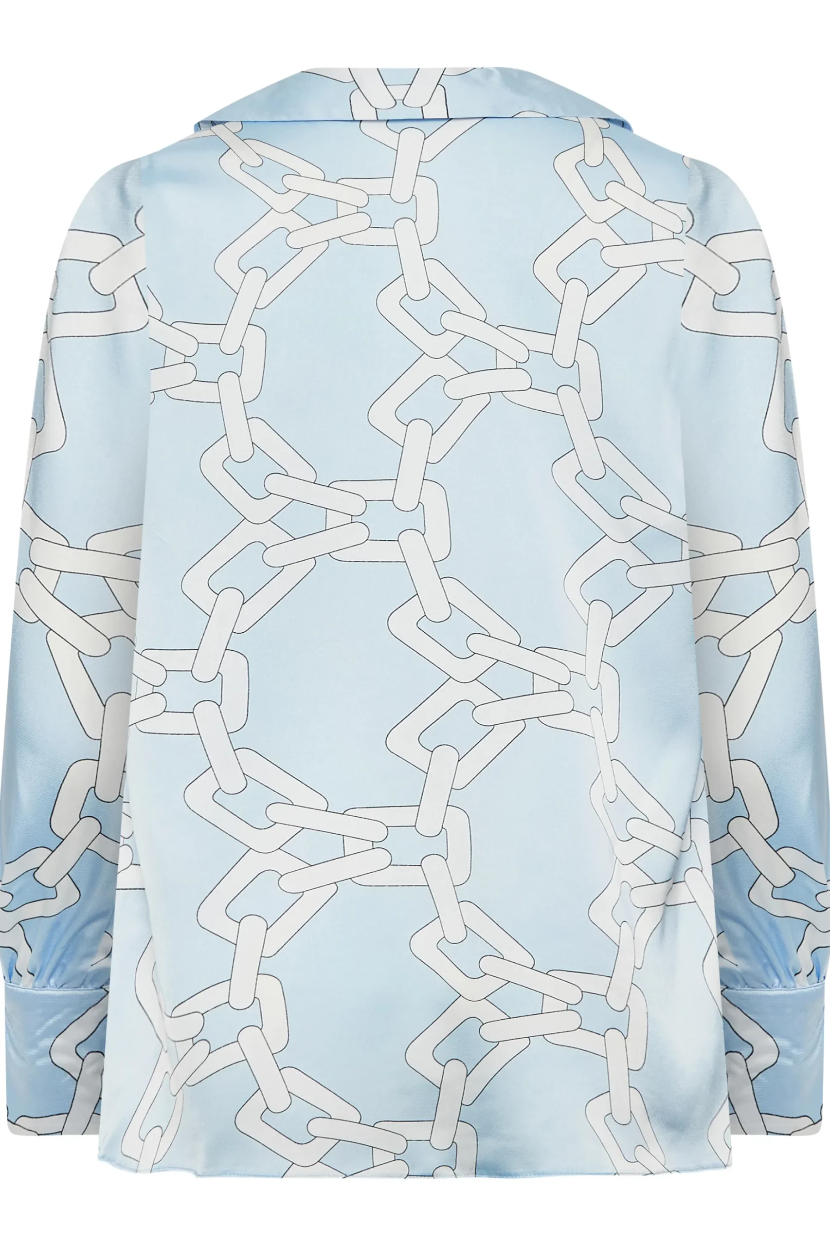 M&Co Womens M&Co Blue Chain Print Cowl Neck Satin Blouse
