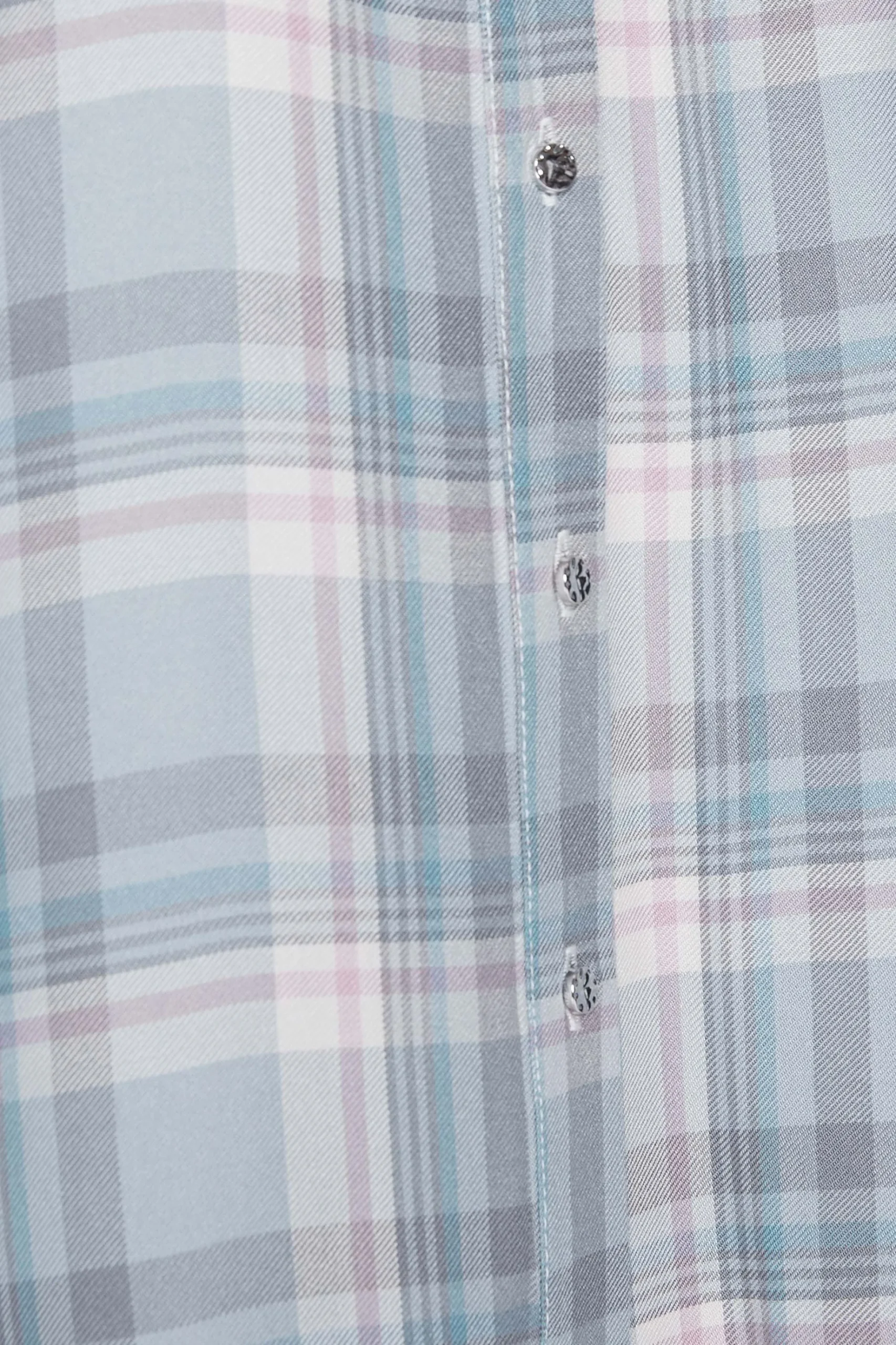M&Co Womens M&Co Blue Check Grown On Sleeve Shirt