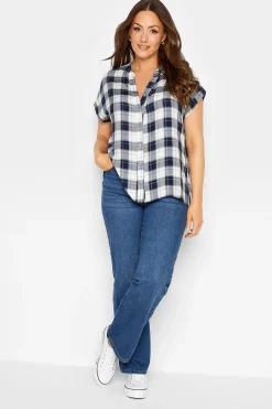 M&Co Womens M&Co Blue Check Print Shirt
