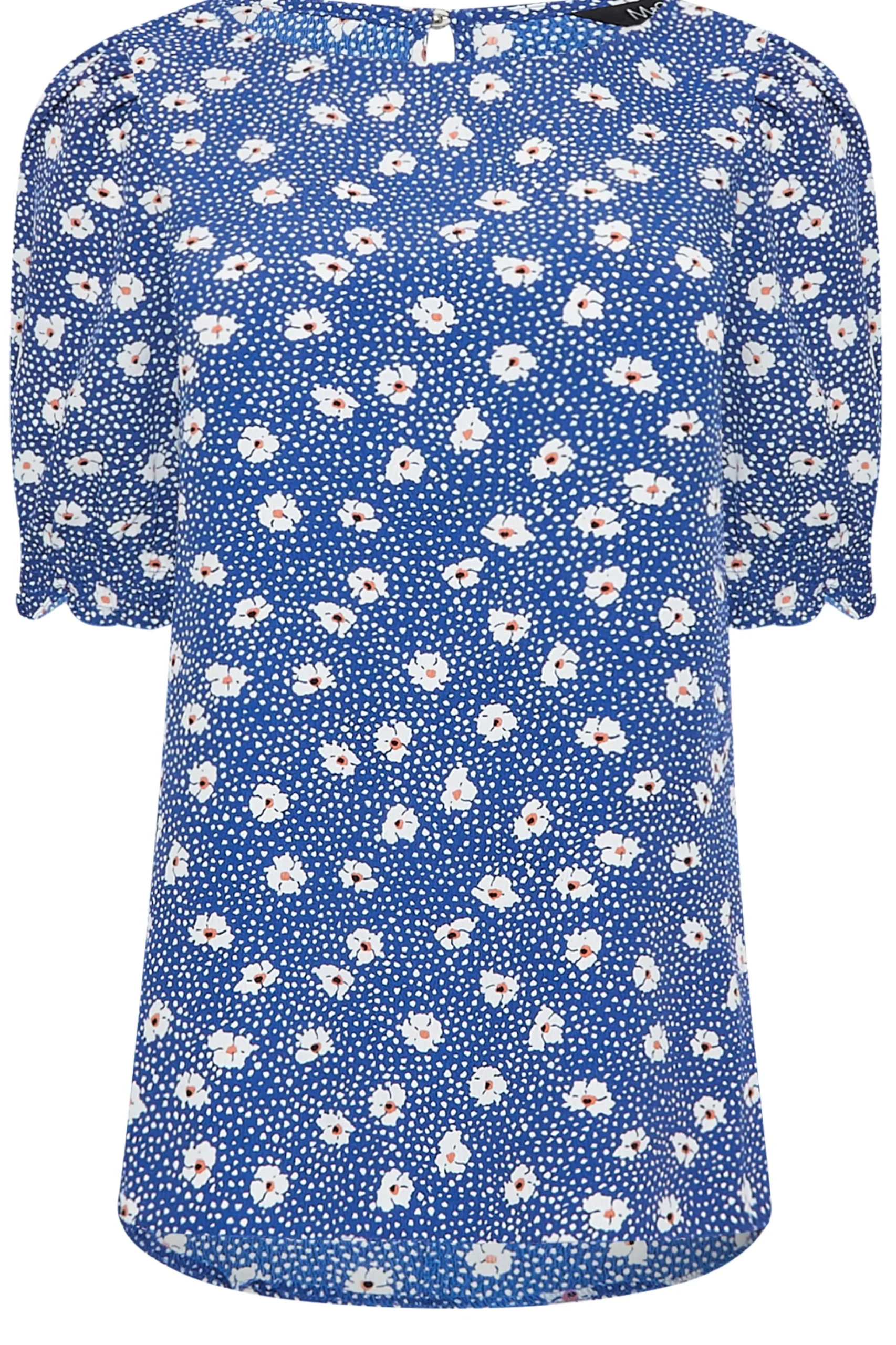 M&Co Womens M&Co Blue Daisy Print Blouse