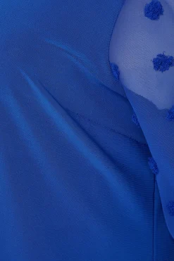 M&Co Womens M&Co Blue Dobby Sleeve Blouse