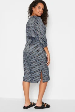 M&Co Womens M&Co Blue Geometric Print Tunic Dress