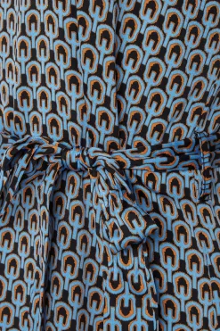 M&Co Womens M&Co Blue Geometric Print Tunic Dress
