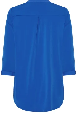 M&Co Womens M&Co Blue Half Placket Blouse