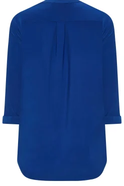 M&Co Womens M&Co Blue Half Placket Jersey Shirt