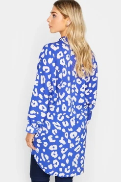 M&Co Womens M&Co Blue Leopard Print Blouse