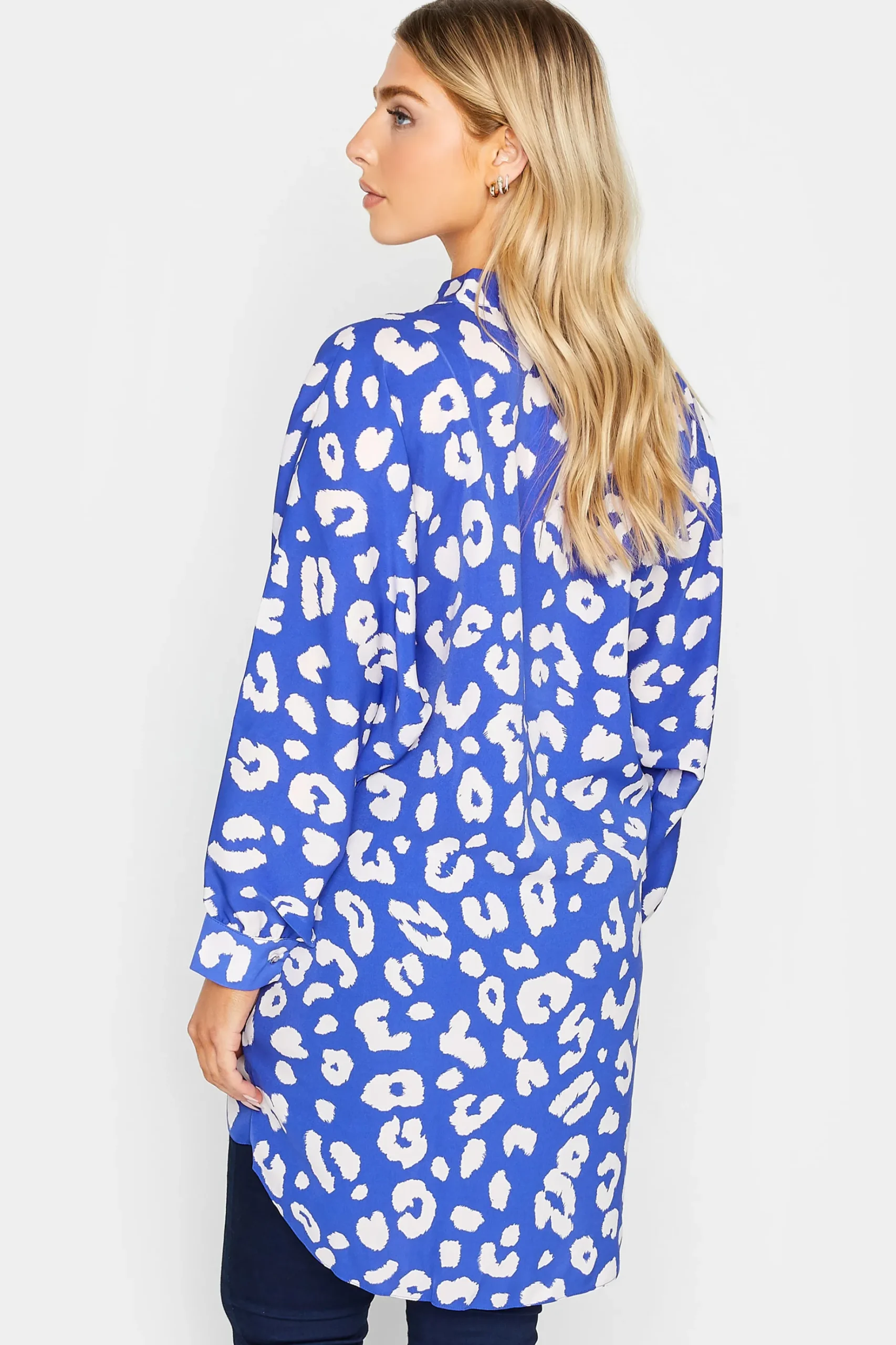 M&Co Womens M&Co Blue Leopard Print Blouse