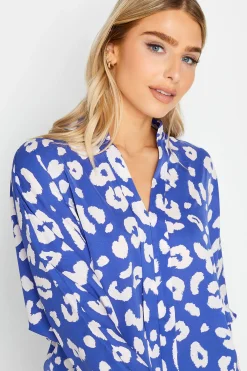 M&Co Womens M&Co Blue Leopard Print Blouse