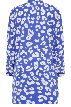 M&Co Womens M&Co Blue Leopard Print Blouse