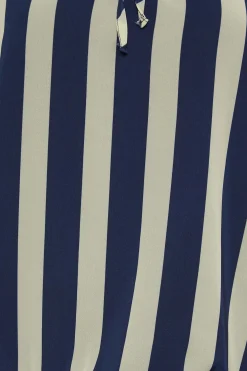 M&Co Womens M&Co Blue Stripe Tie Neck Blouse