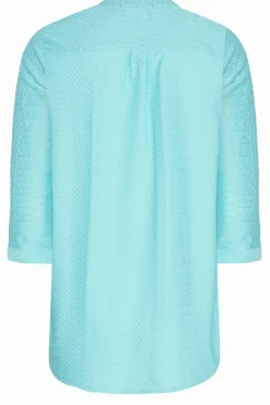 M&Co Womens M&Co Blue Textured Placket Shirt