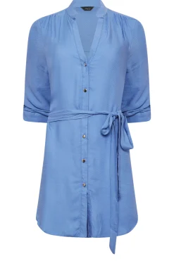 M&Co Womens M&Co Blue Tie Waist Blouse