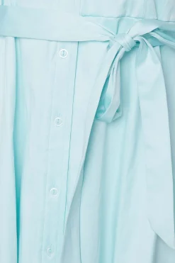 M&Co Womens M&Co Blue Tie Waist Cotton Shirt Dress