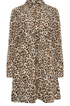 M&Co Womens M&Co Brown Animal Print Tie Waist Tunic Shirt
