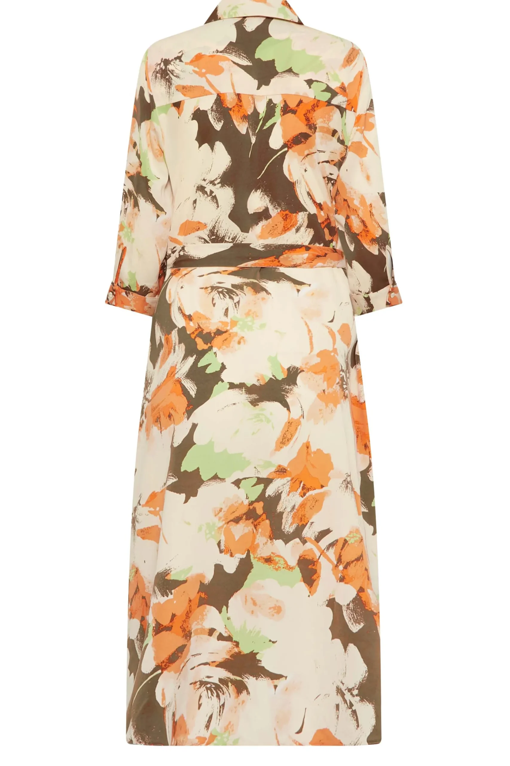 M&Co Womens M&Co Brown Floral Print Button Through Shirt Dress