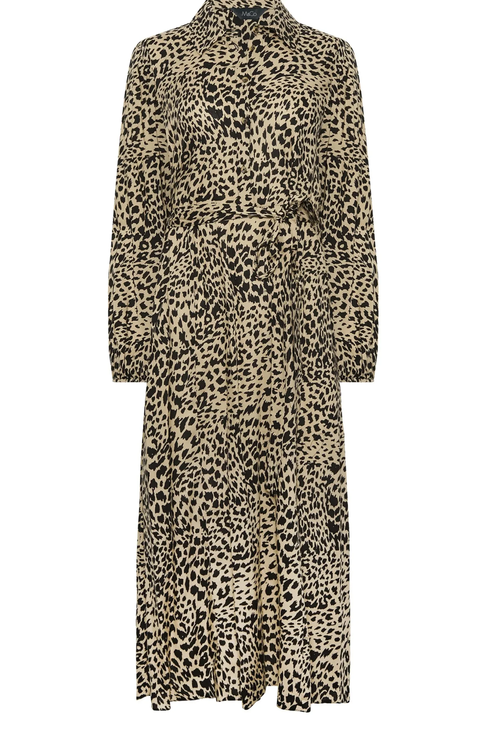 M&Co Womens M&Co Brown Leopard Print Midaxi Shirt Dress