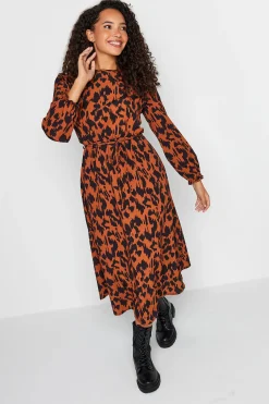 M&Co Womens M&Co Brown Leopard Print Smock Dress