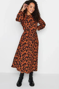 M&Co Womens M&Co Brown Leopard Print Smock Dress