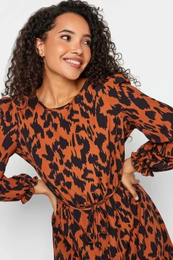 M&Co Womens M&Co Brown Leopard Print Smock Dress
