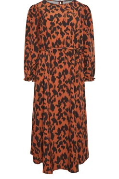 M&Co Womens M&Co Brown Leopard Print Smock Dress