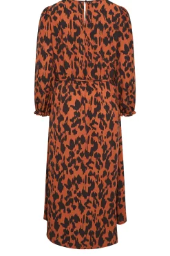 M&Co Womens M&Co Brown Leopard Print Smock Dress