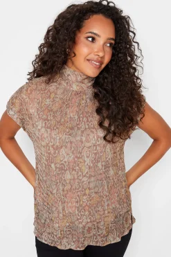 M&Co Womens M&Co Brown Paisley Print Glitter Blouse