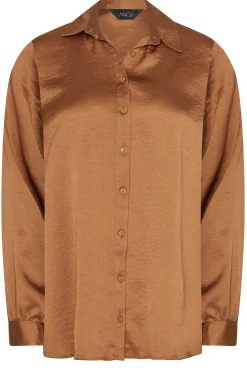 M&Co Womens M&Co Brown Satin Shirt