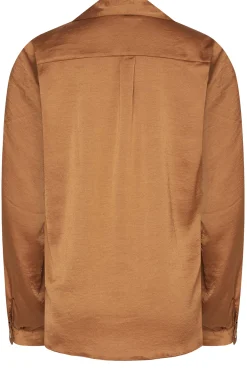M&Co Womens M&Co Brown Satin Shirt