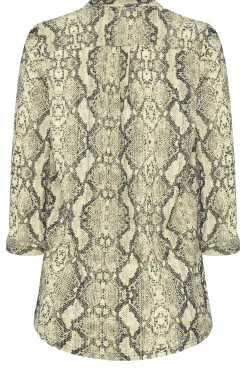 M&Co Womens M&Co Brown Snake Print Half Placket Shirt